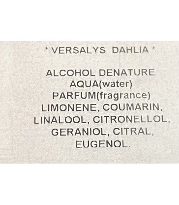 Versalys parfum senteur dahlia