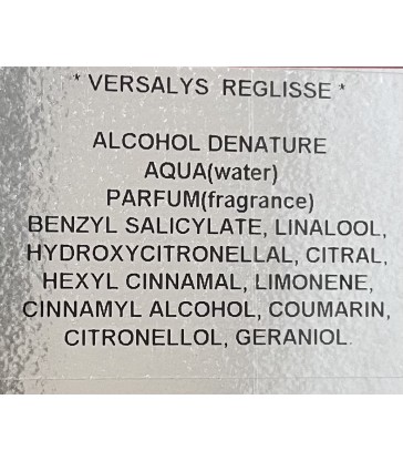 Versalys parfum senteur reglisse