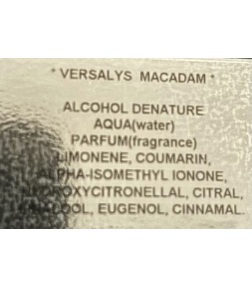 Versalys parfum senteur macadam