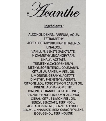 Versalys parfum senteur ACANTHE